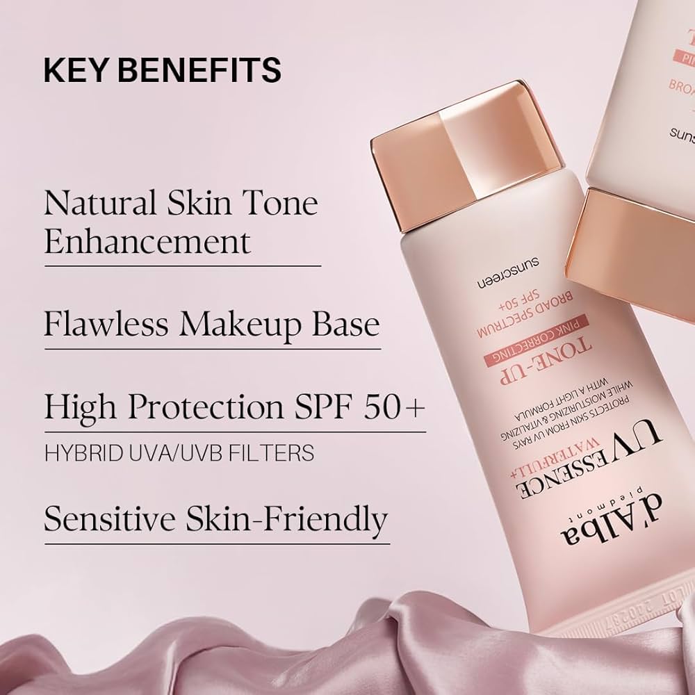 D’Alba UV Essence Waterfull + Tone-Up Pink Correcting Sun Cream