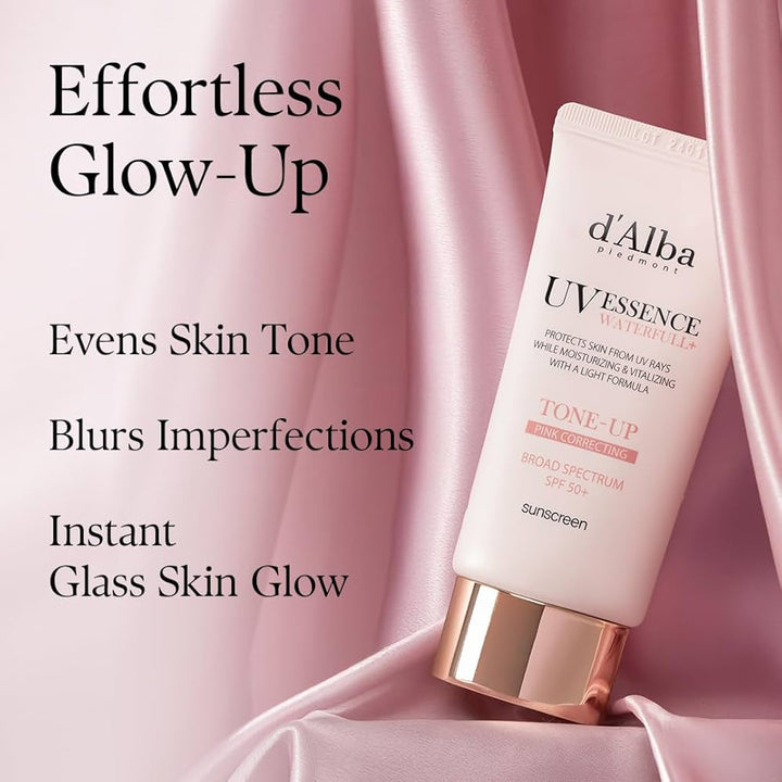 Translation missing: en.D’Alba UV Essence Waterfull + Tone-Up Pink Correcting Sun Cream